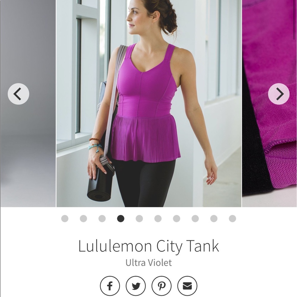 Lululemon city tank ultra violet size 10